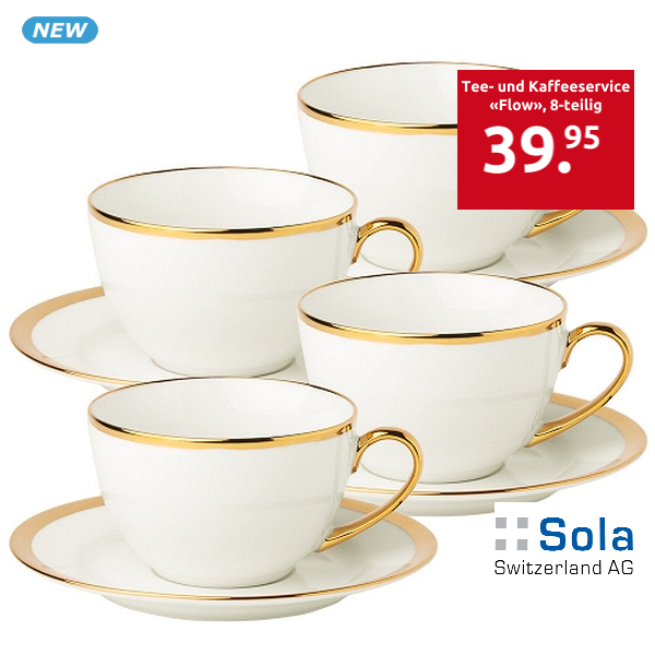 Lunasol by Sola Tee- und Kaffeeservice «Flow», 8-teilig, 4 Personen