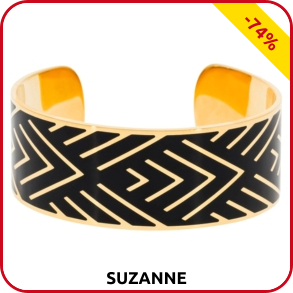 Manschetten-Armband Suzanne, schwarz