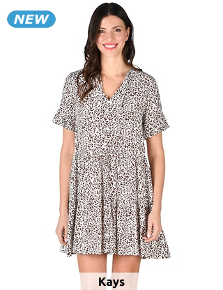 Kleid mit Volants, leopard