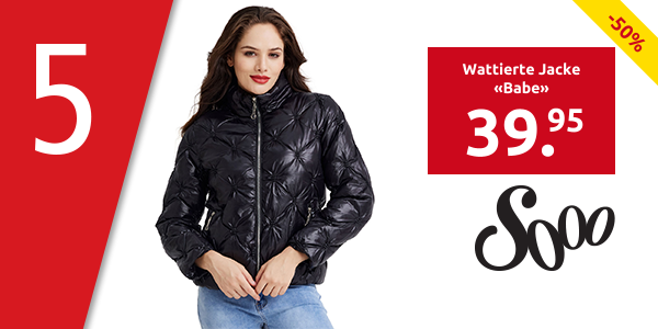 Wattierte Jacke «Babe», schwarz