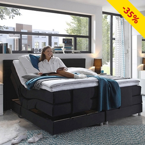 Elektrisches Boxspringbett «Elisande» 180 x 200 cm, schwarz