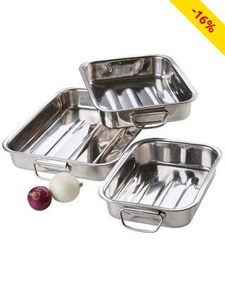 Auflaufformenset aus Edelstahl, 3-teilig