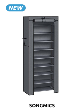 SONGMICS Schuhschrank, B58xH160xT28 cm, grau