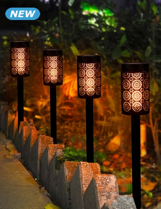 Solarlampe «Torche», 4 Stück, mit Erdspiess