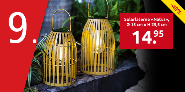 Solarlaterne «Natur», Ø 15 cm x H 25,5 cm