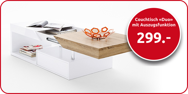 Couchtisch «Duo» mit  Auszugsfunktion