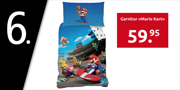 Garnitur «Mario Kart», Duvetanzug 160 x 210 cm + Pfulmenanzug 65 x 100 cm