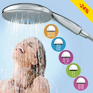 Regen-Duschkopf «Wellness» mit 5 verschiedenen Programmen