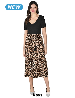 Langer Jupe, leopard