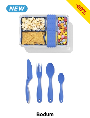 Bodum Lunchbox «Bistro», mit Besteck, blau