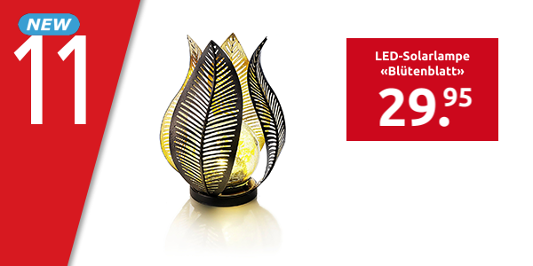 LED-Solarlampe «Blütenblatt», Ø18,5xH18 cm
