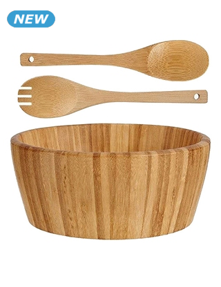 Salatschüssel «Bambus nature» Ø20 cm, 3-teiliges Set