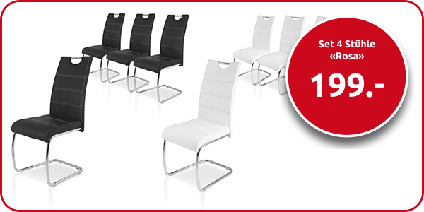 Set 4 Stühle «Rosa», weiss