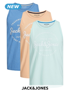 JACK&JONES Tanktops «Forest», 2er-Pack, hellblau