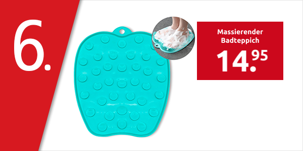 Massierender Badteppich, L 26 x B 23 x H 4 cm, blau