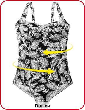 Einteiler mit Feder-Alloverdruck, schwarz/bedruckt