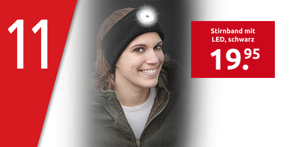 Stirnband mit LED, schwarz