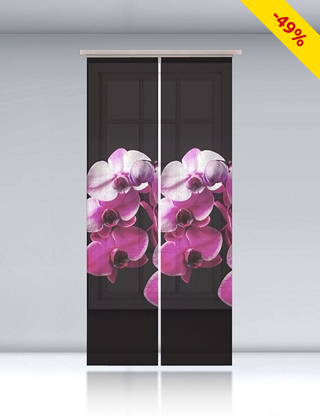 Schiebevorhang «Orchidee», 245 x 60 cm