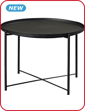 Couchtisch aus Metall, Ø 65 x H 46,5 cm, schwarz