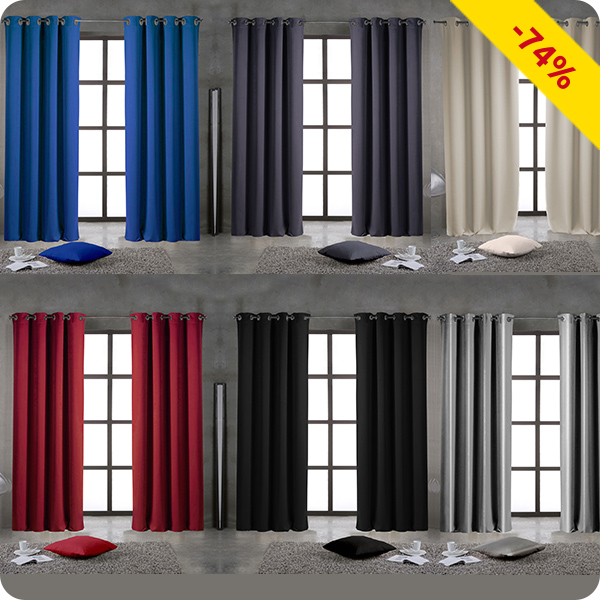 Vorhang 1 Stück, lichtundurchlässig, rot