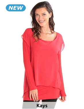 Tunika im Layerstil, rot