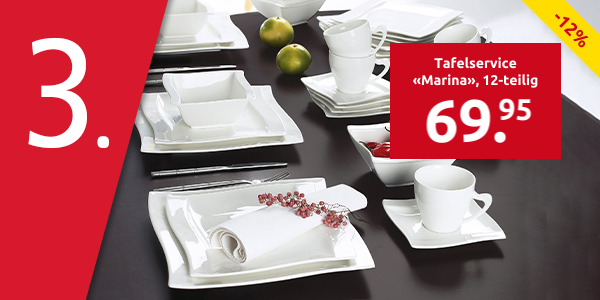 Tafelservice «Marina», 12-teilig, 6 Personen