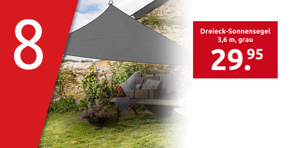 Dreieck-Sonnensegel 3,6 m, grau