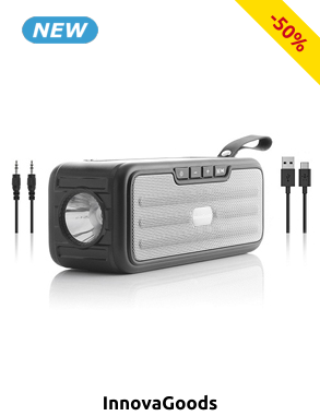 InnovaGoods kabelloser Solar-Lautsprecher, mit Taschenlampe