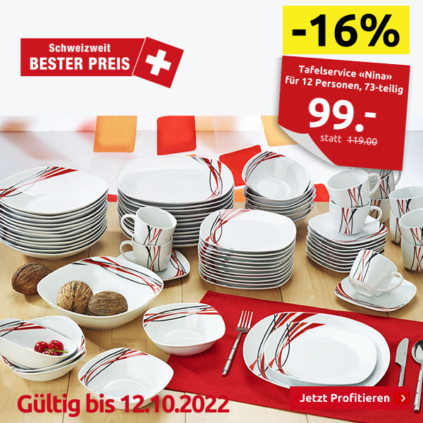 Tafelservice «Nina» für 12 Personen, 73-teilig