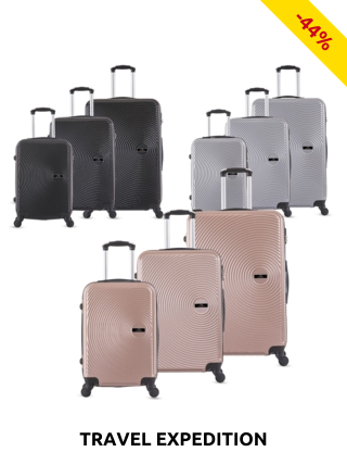 TRAVEL EXPEDITION Koffer «Ibiza», 3er-Set, rosa gold