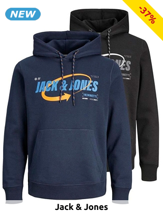 JACK&JONES Herren-Sweatshirts, 2er-Pack, schwarz/marine