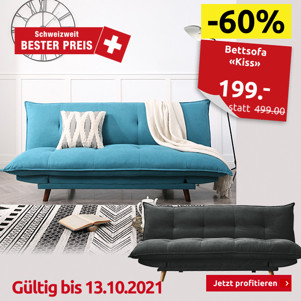 Bettsofa «Kiss», Stoffbezug türkis
