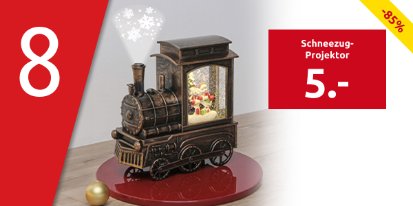 Schneezug-Projektor, goldfarben