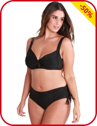 Bikini mit Raffungen in edlem Schwarz