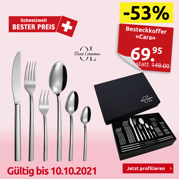 Oliver Lehmann Besteckkoffer «Cara», 72-teilig für 12 Personen