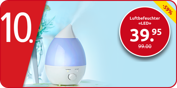 Luftbefeuchter «LED», platzsparendes Tischmodell