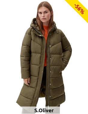 s.Oliver Damenmantel, dekorativ gesteppt, khaki