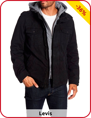 Levi's Herren Parka «Washed», schwarz