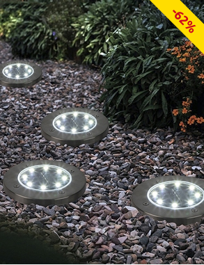 Solarlampen LED-Scheiben, 4 Stück