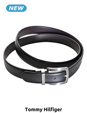 Tommy Hilfiger Ledergürtel mit 2 Schnallen, schwarz