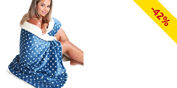 Fleecedecke «Stars», blau