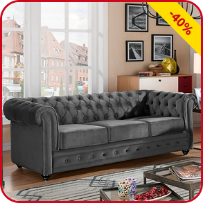 Sofa «Chesterfield», grau