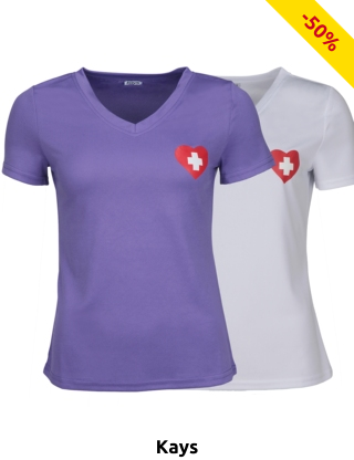 T-Shirt mit Schweizerkreuz, violett
