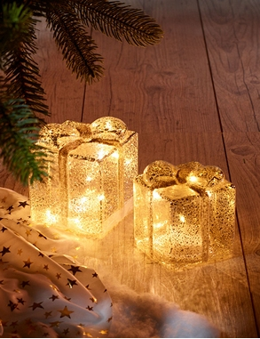 LED-Geschenke 2 Stück, goldfarben