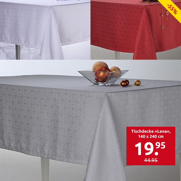 Tischdecke «Lena», 140 x 240 cm, silber