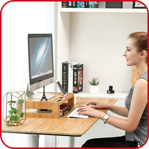 SONGMICS Bildschirmständer aus Bambus