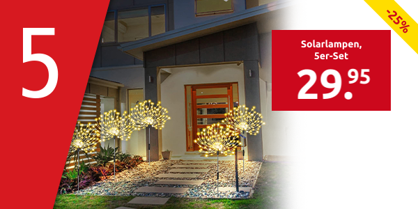 Solarlampen «Feuerwerk», 5er-Set