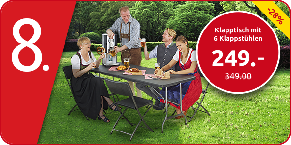 Klapptisch mit 6 Klappstühlen «Fiesta»