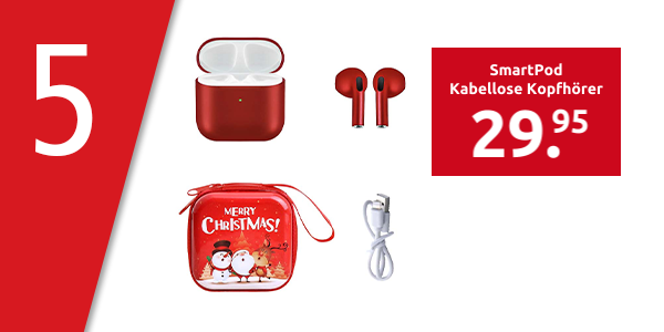 SmartPod Kabellose Kopfhörer, Weihnachts-Ausgabe