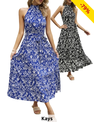 Ärmelloses Maxikleid «Elsa», blau